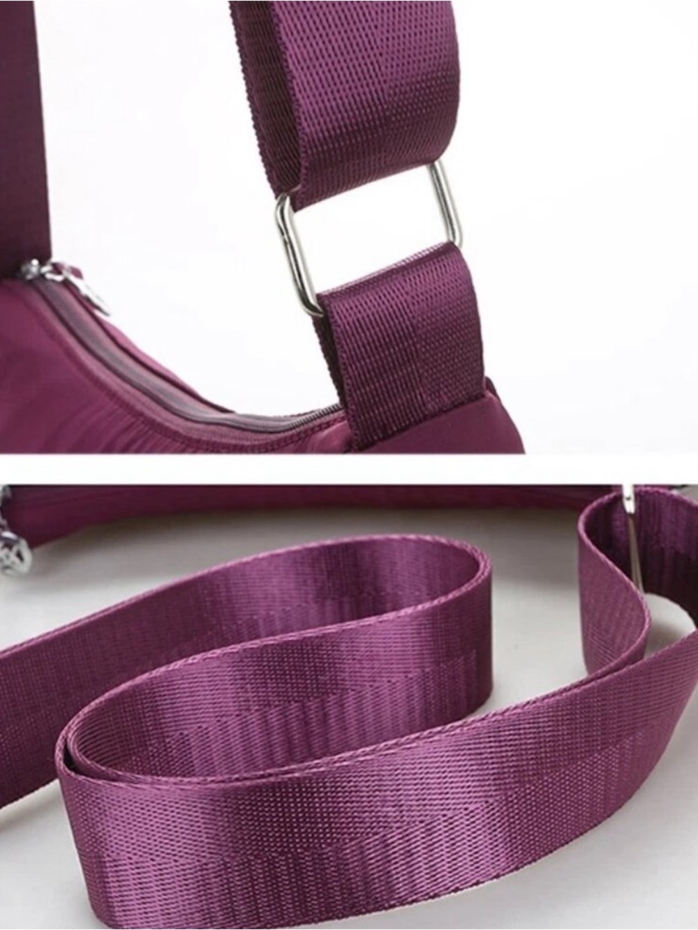 JINGPIN Purple Nylon Crossbody Travel Bag Purse - Picture 11 of 14